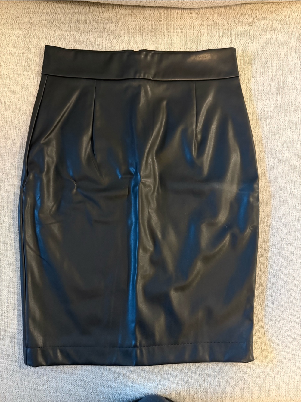 Black Faux Leather Pencil Skirt - Sleek Women's Workwear